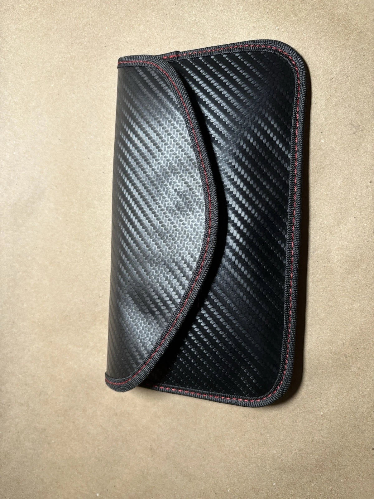 Airtag Wallet Case Leather Carbon Fibre Card Holder Magnetic Air Tag Cover