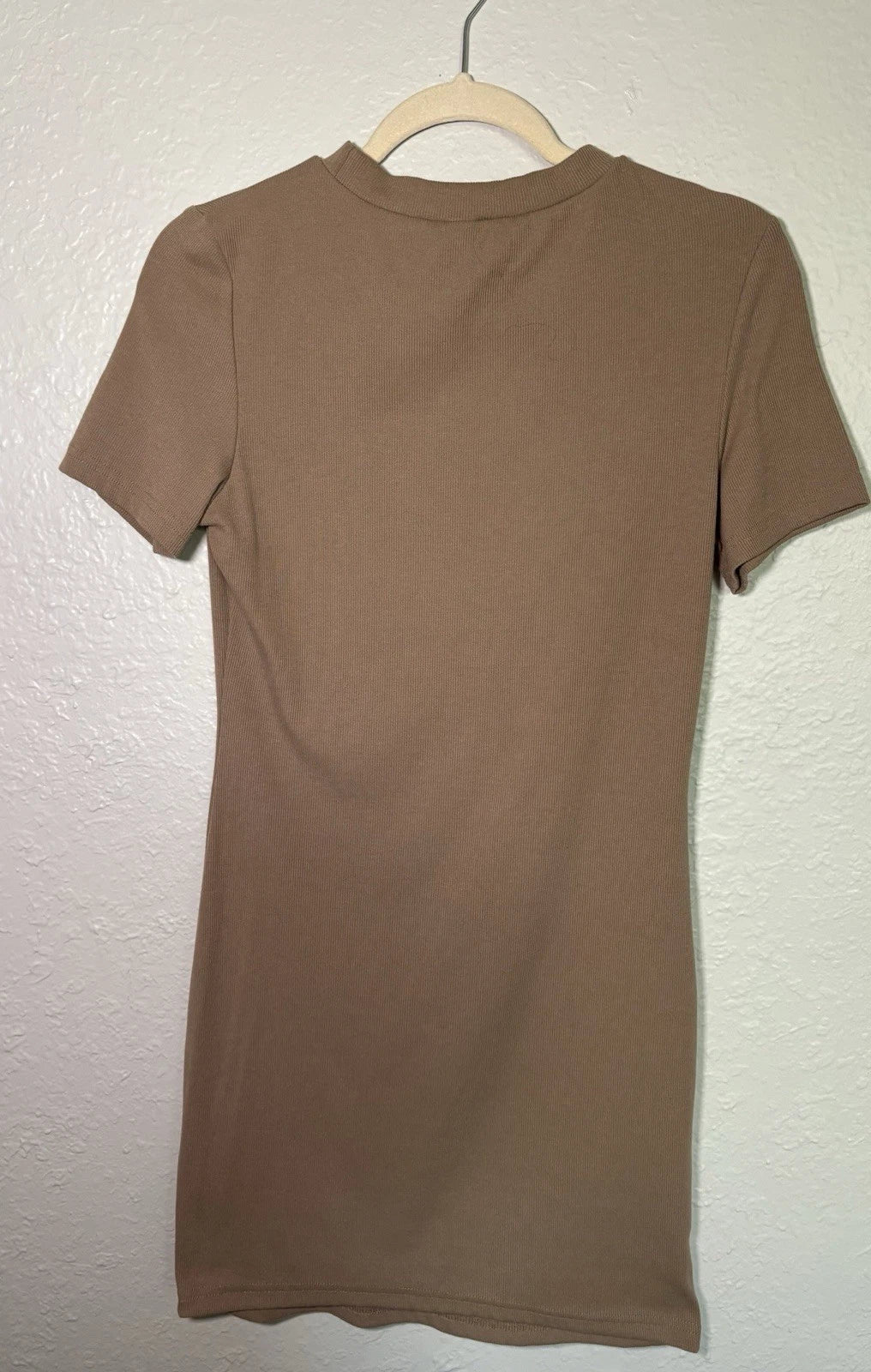 SHEIN Women’s Light Brown Body Con Dress Short Sleeve Size L