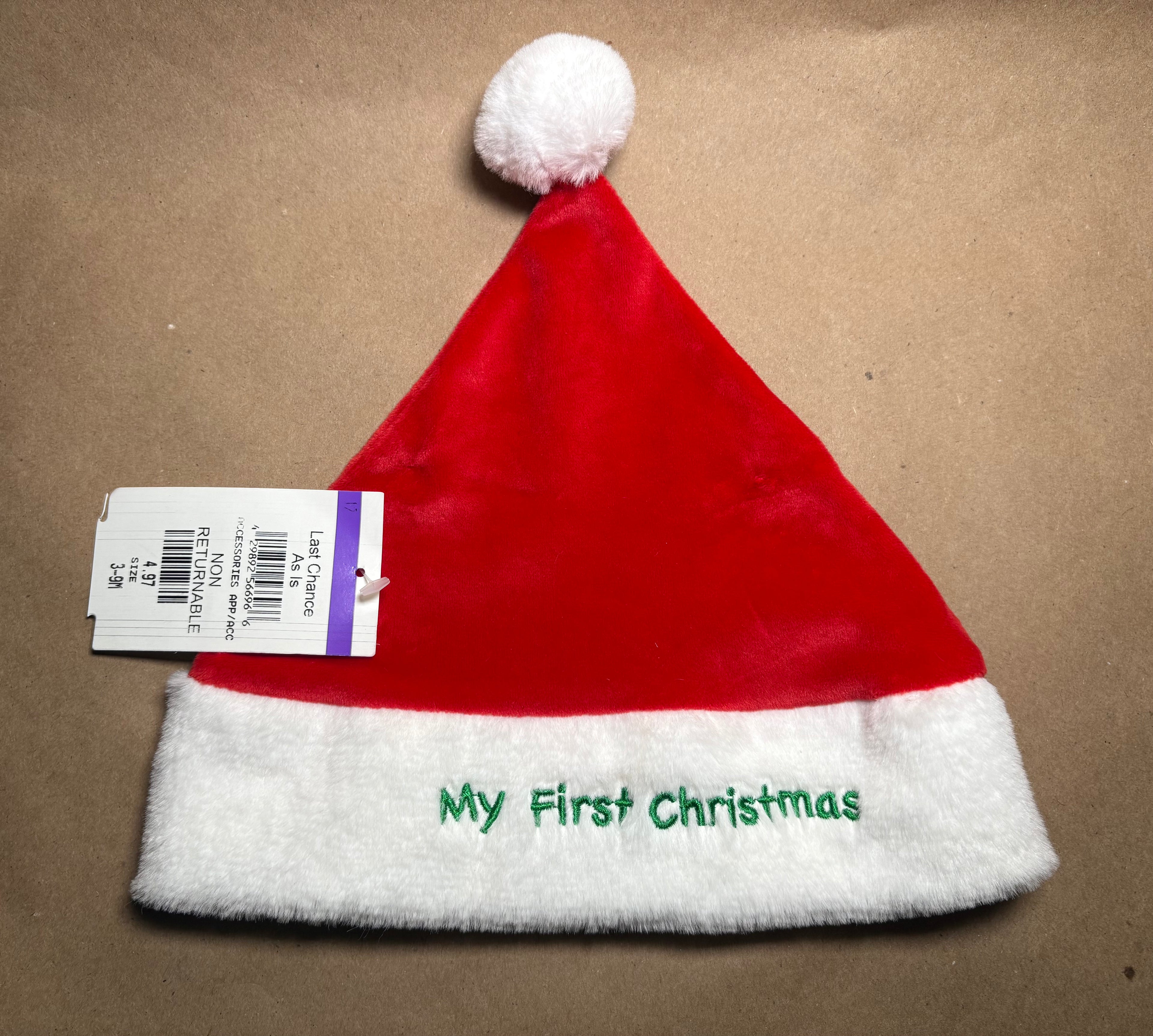 MY FIRST CHRISTMAS SANTA HAT RED WHITE