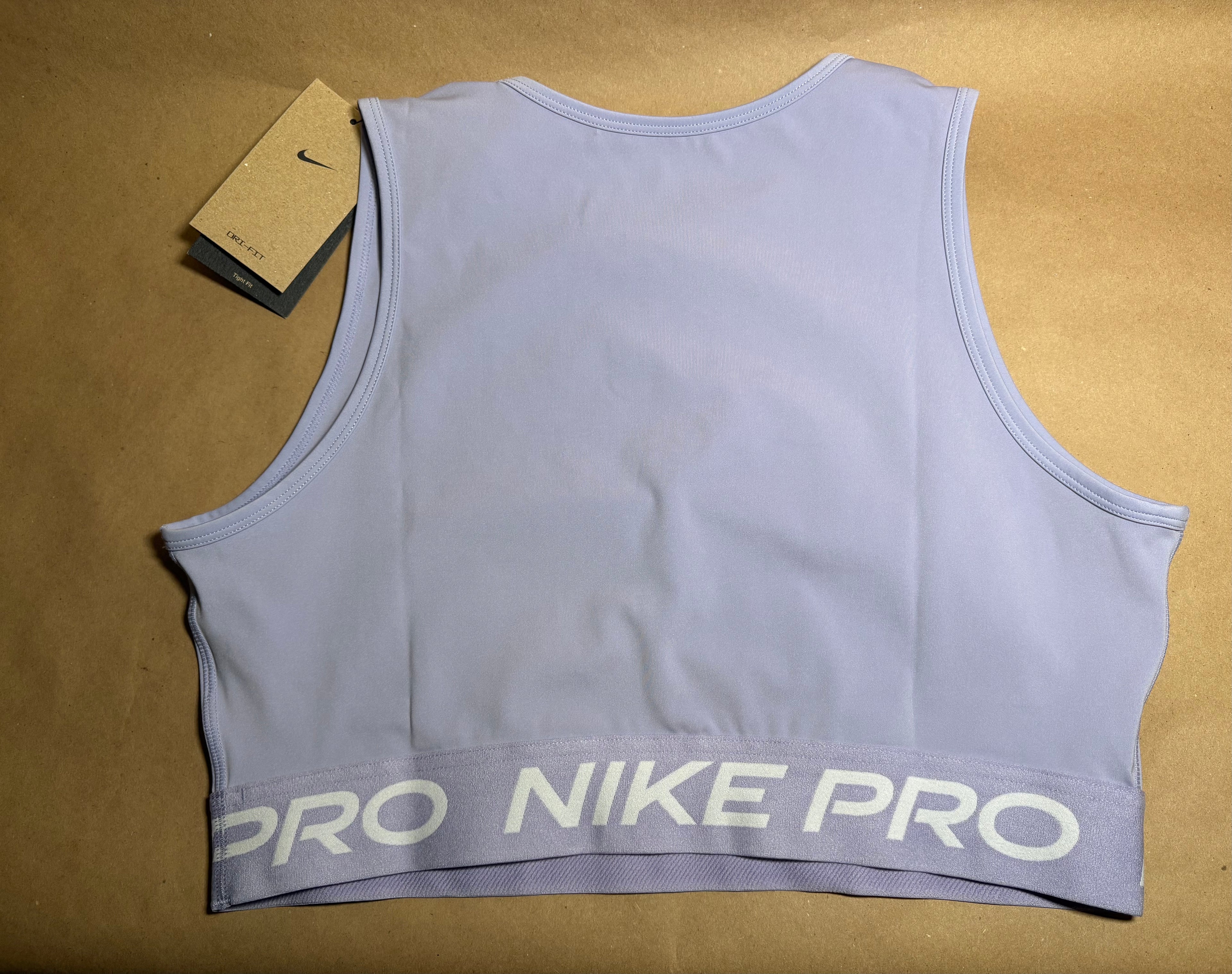 PURPLE NIKE PRO DRI FIT CROP SZ L