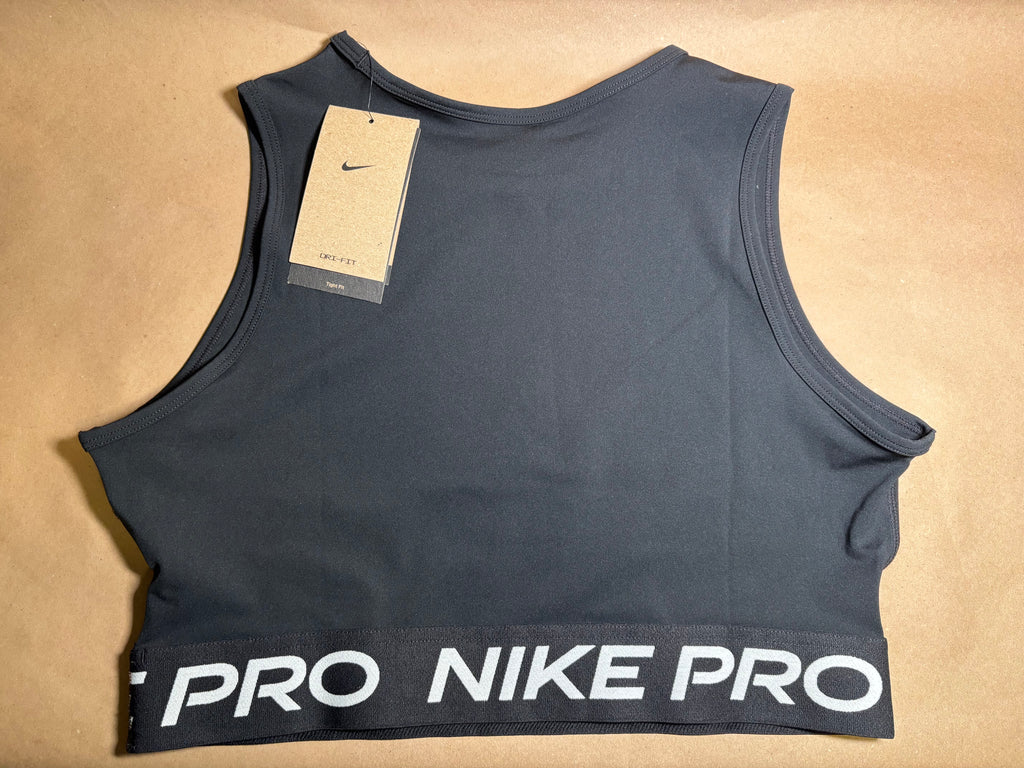 BLACK NIKE PRO DRI FIT CROP TOP SZ L