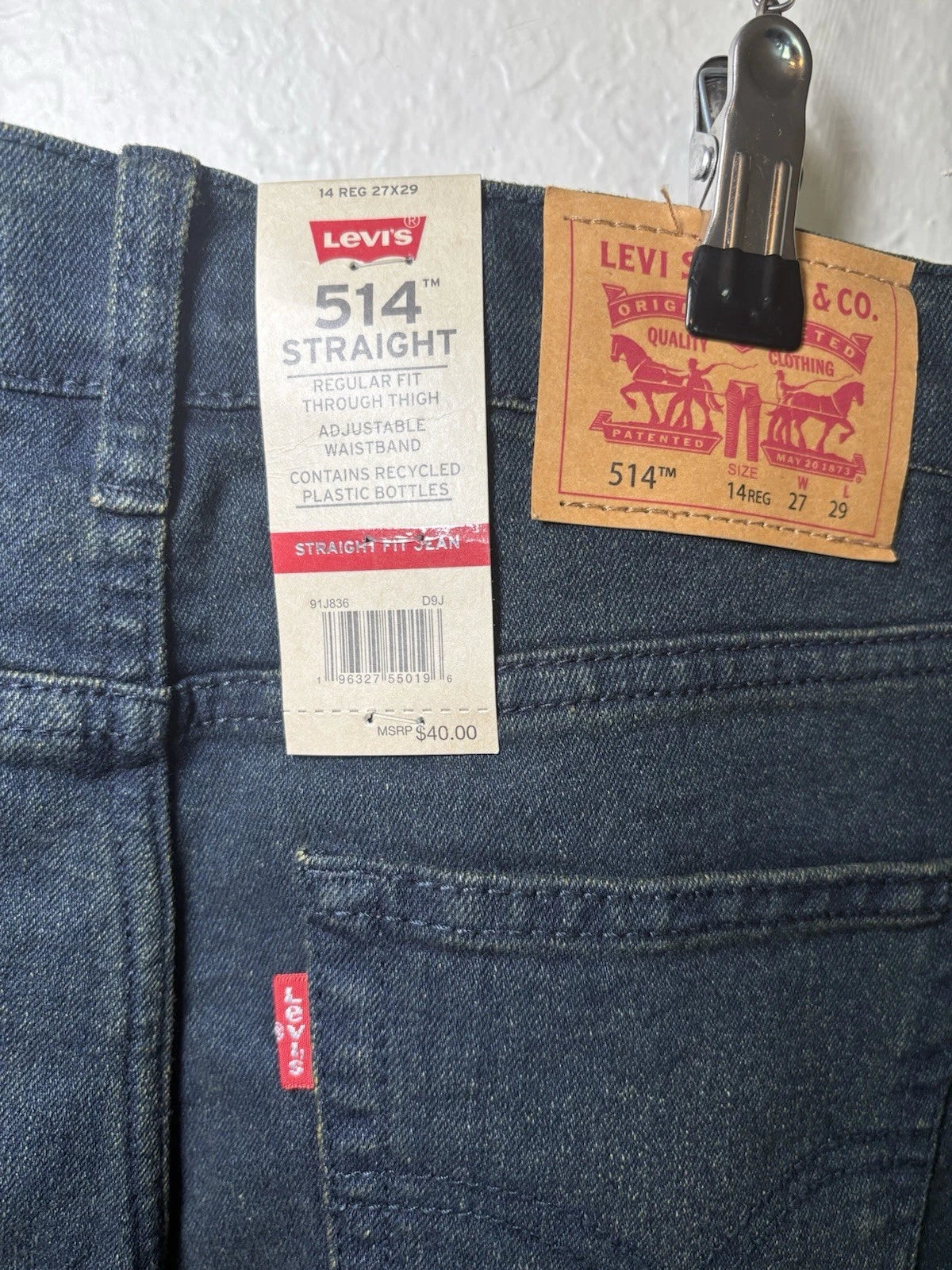 BOYS Levi's 514 - 14 Reg - 27x29 Straight Leg Performance Regular Fit Jean