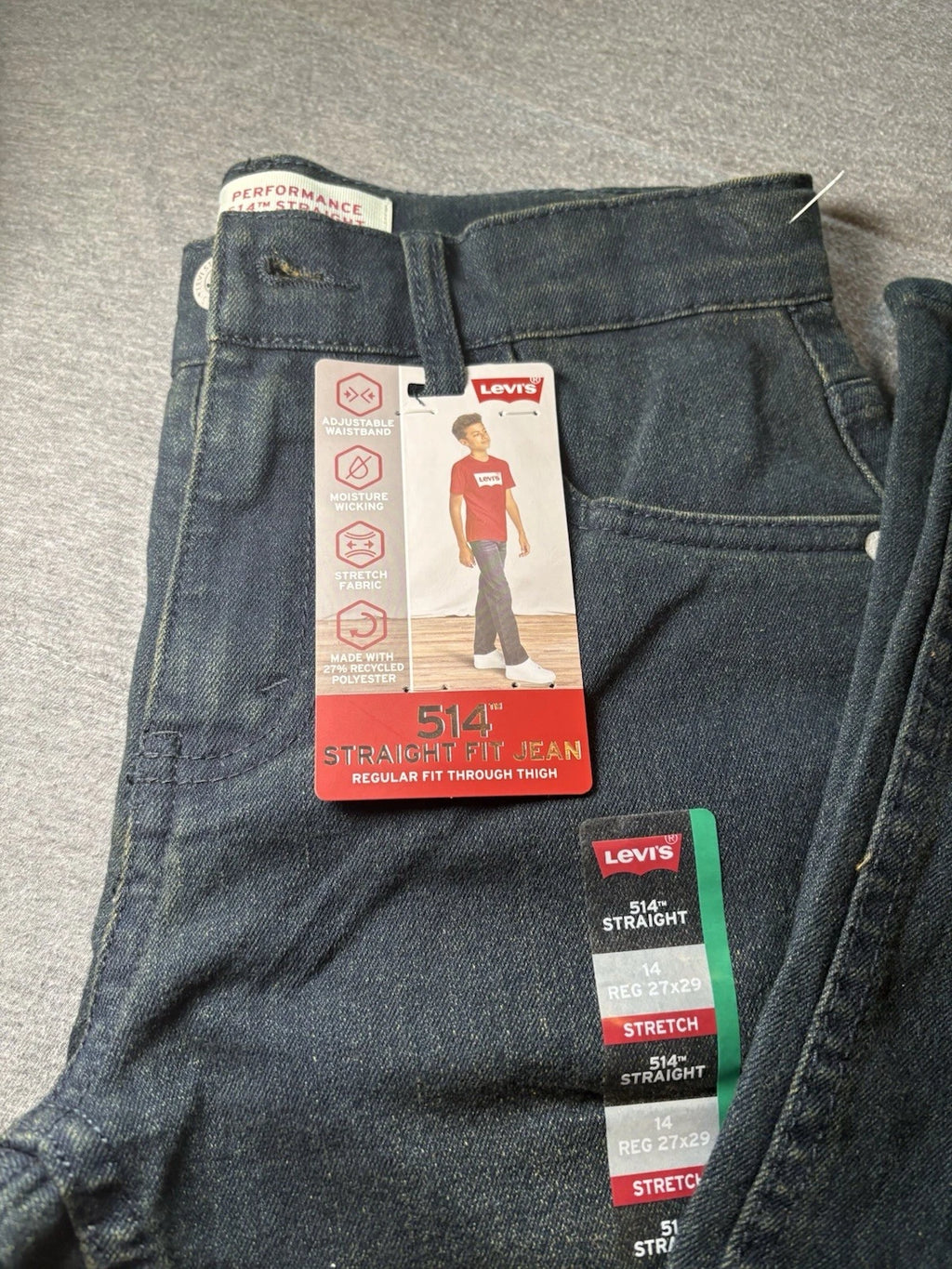 BOYS Levi's 514 - 14 Reg - 27x29 Straight Leg Performance Regular Fit Jean