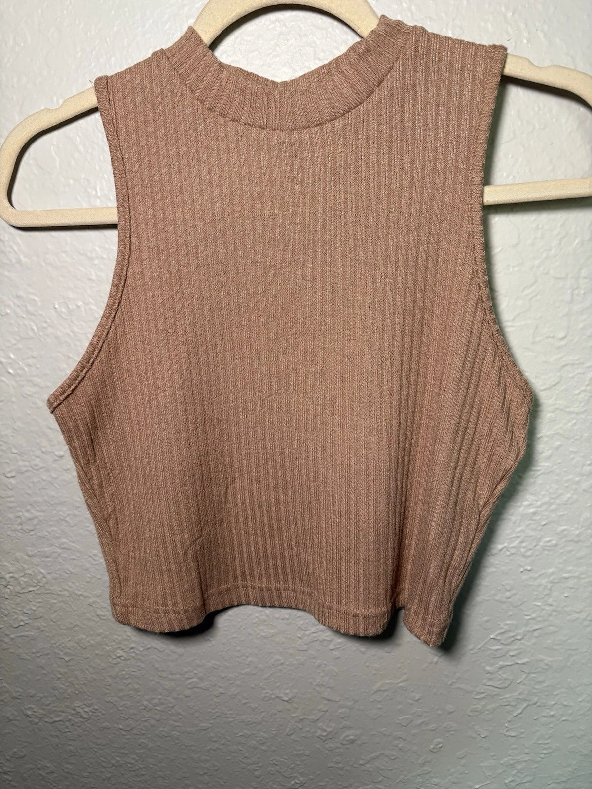 SHEIN Women Mockneck Brown Sleeveless Crop Top Size Large