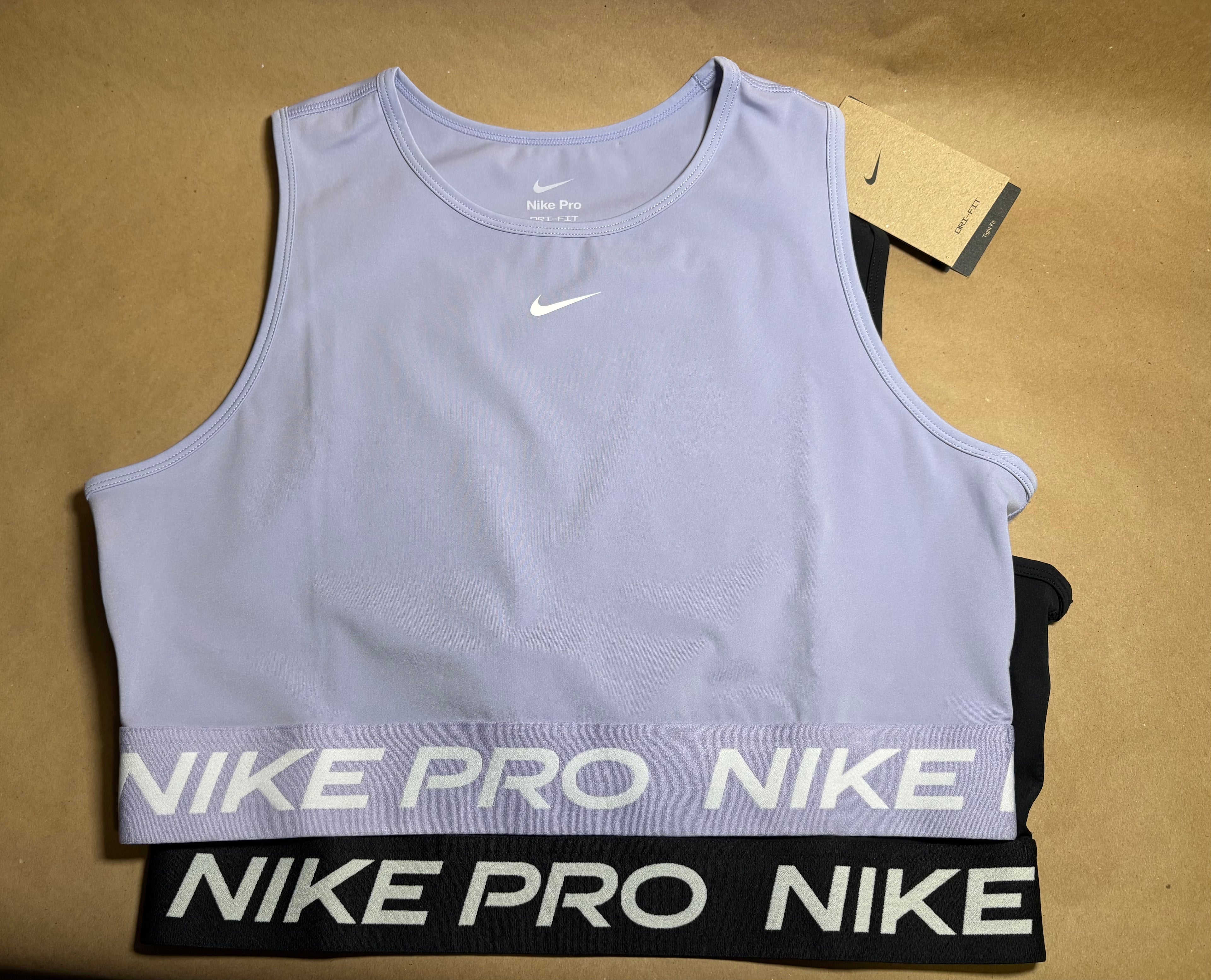 PURPLE NIKE PRO DRI FIT CROP SZ L